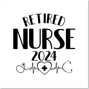 Retired Nurse 2024 Cute Nurse Retirement 2024 Posters and Art